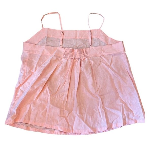 Ladies XL Sleep Set Pink Tank Cami & Shorts Pajamas Linen Blend Pul On NWT - Picture 3 of 9